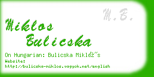 miklos bulicska business card